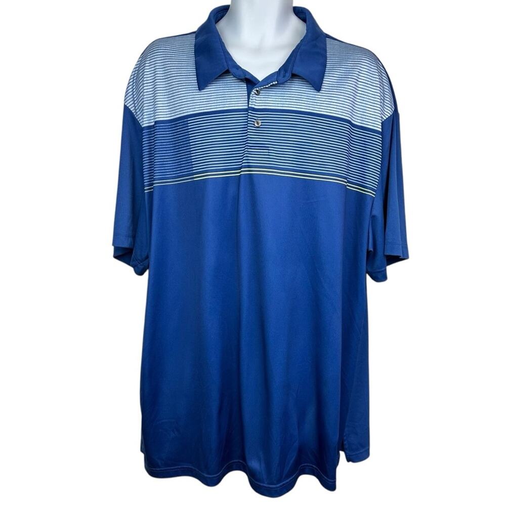 Ben Hogan Performance Men's Blue Striped Polo Golf Shirt Size 3XL